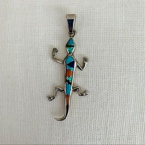 Sterling silver Gecko slide pendant